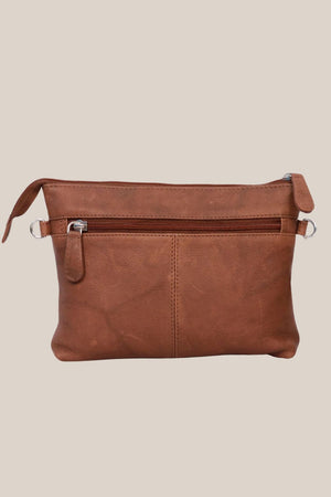 Houston Fashions Small Cross Body Washed Leather Bag