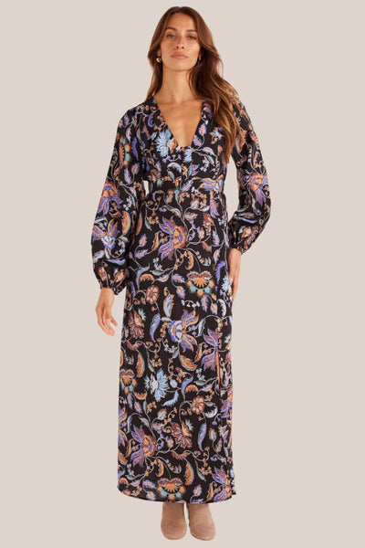 Mink Pink Celeste Long Sleeve Midi Dress