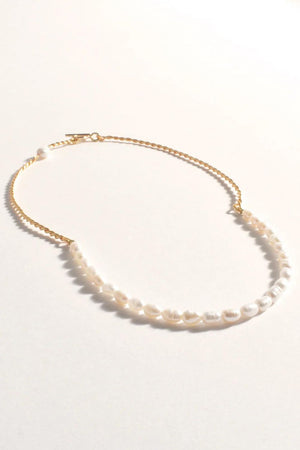 Adorne Fine Pearl Front Chain Back Necklace