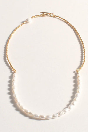 Adorne Fine Pearl Front Chain Back Necklace