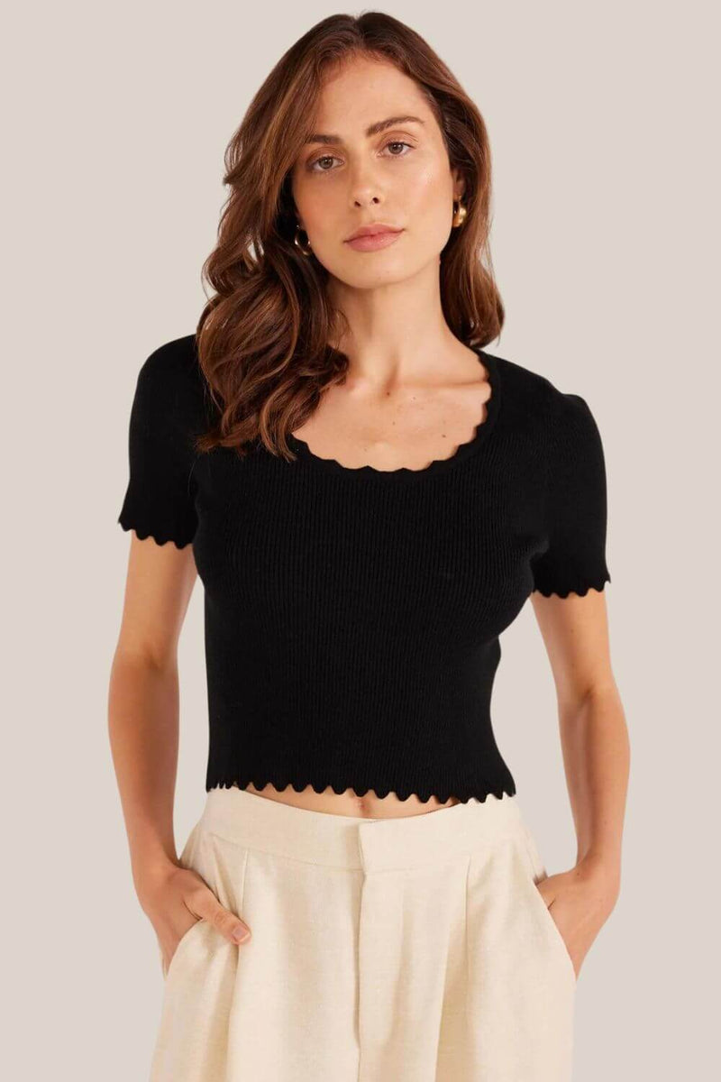 Laura Scallop Knit Tee