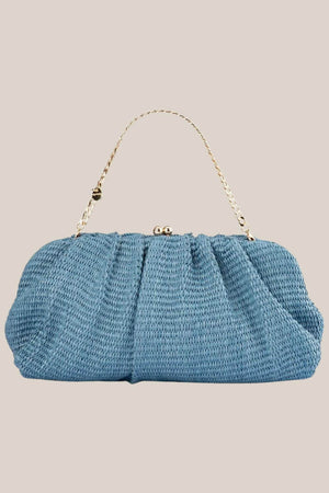 Olga Berg Queenie Gathered Woven Clutch
