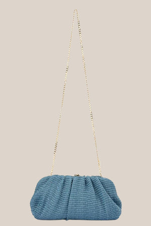 Olga Berg Queenie Gathered Woven Clutch