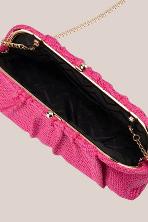 Olga Berg Queenie Gathered Woven Clutch