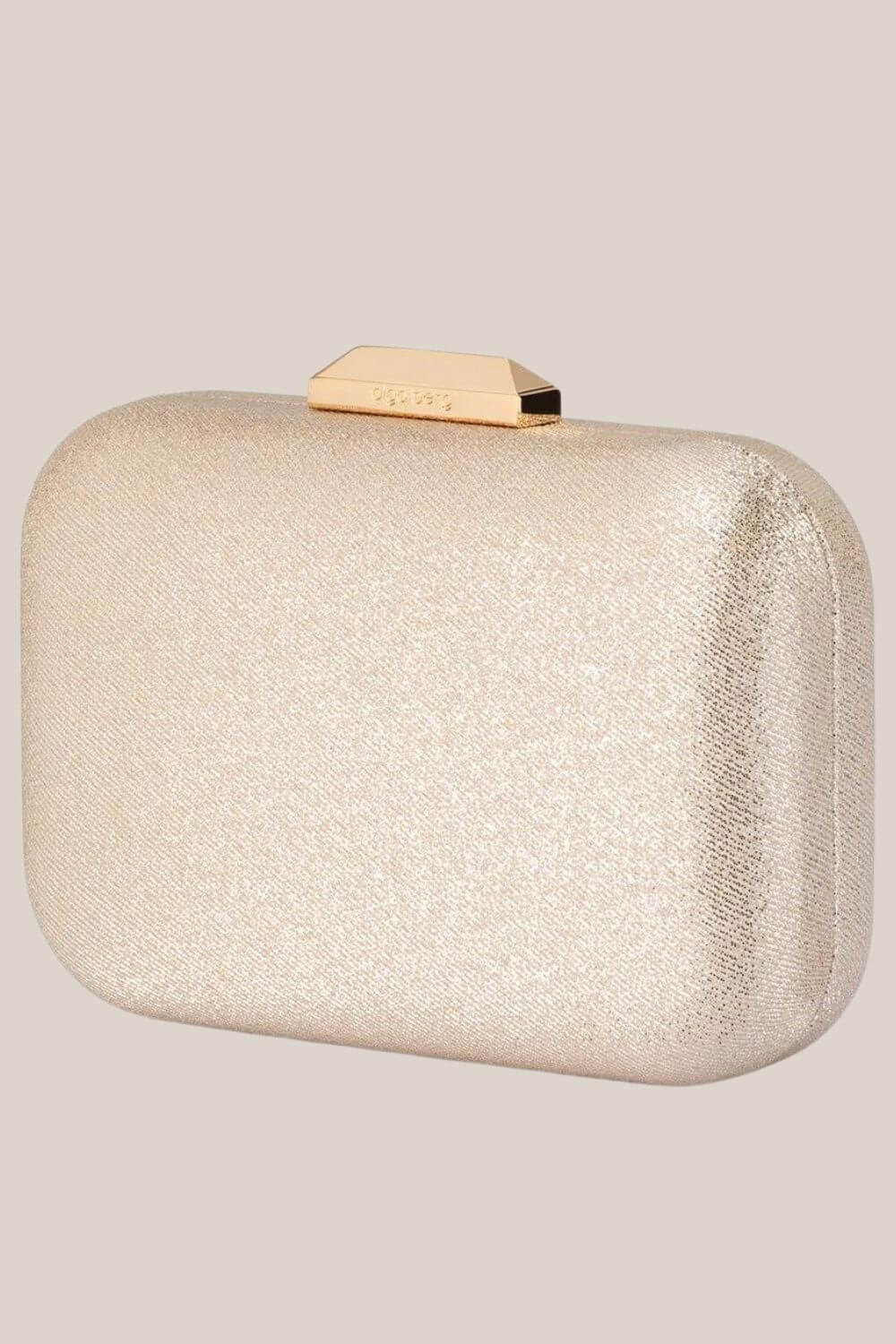 Olga Berg Tamar Metallic Clutch