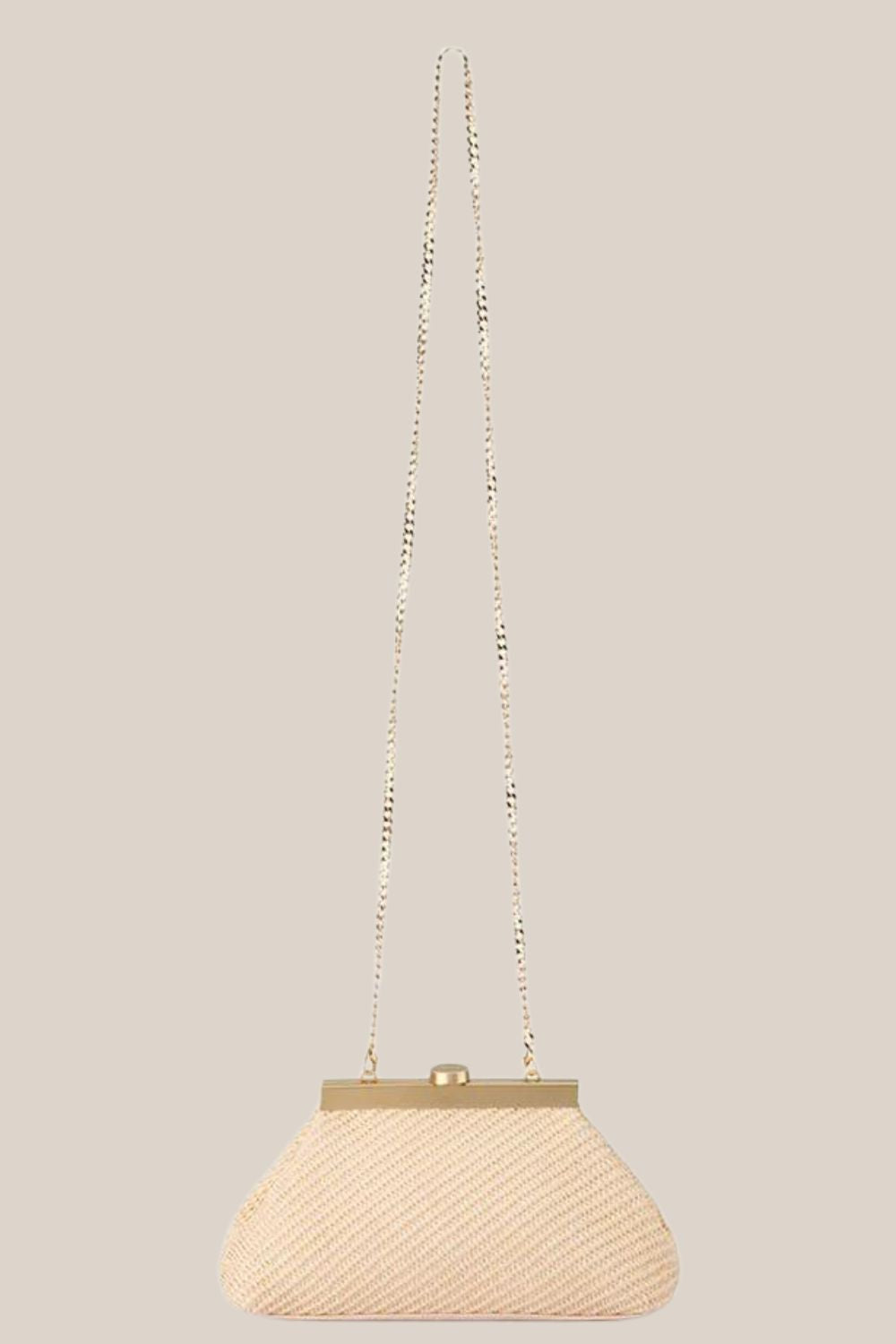 Olga Berg Hanna Woven Straw Clutch