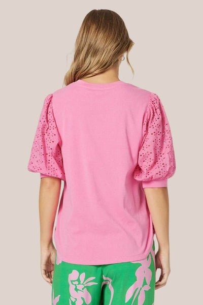 Threadz Lyla Lace Sleeve T-Shirt