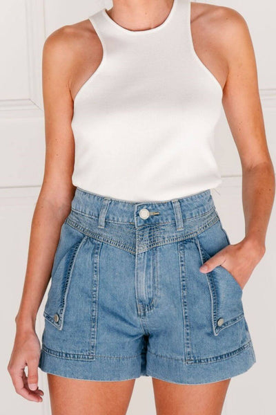 Leah Detailed Denim Short