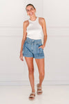 Leah Detailed Denim Short