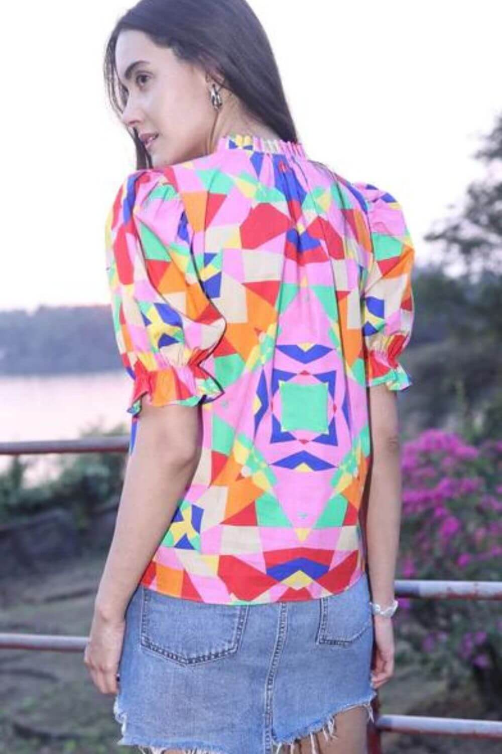 Maude Vivante Amy Kaleidoscope Print Top