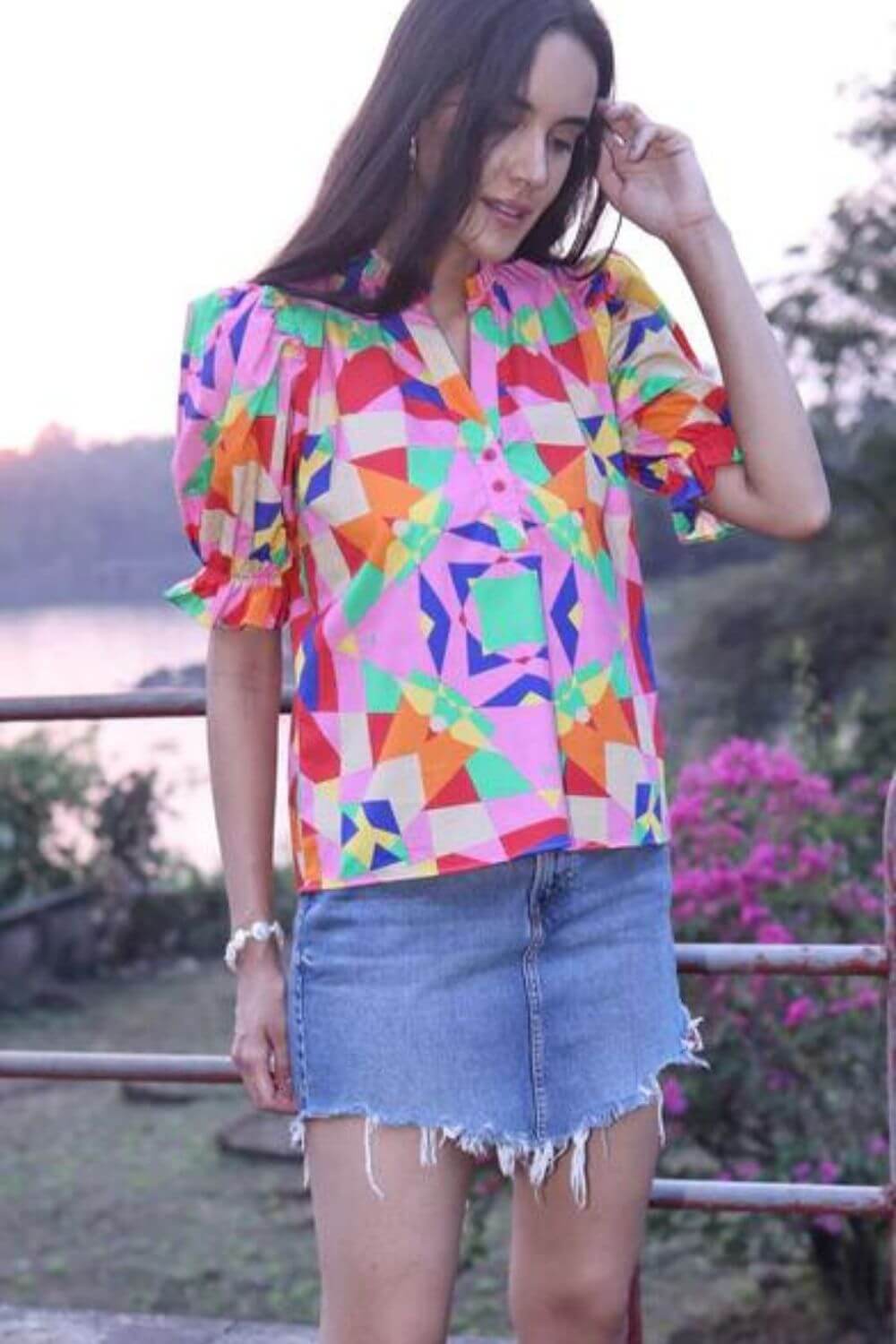 Maude Vivante Amy Kaleidoscope Print Top