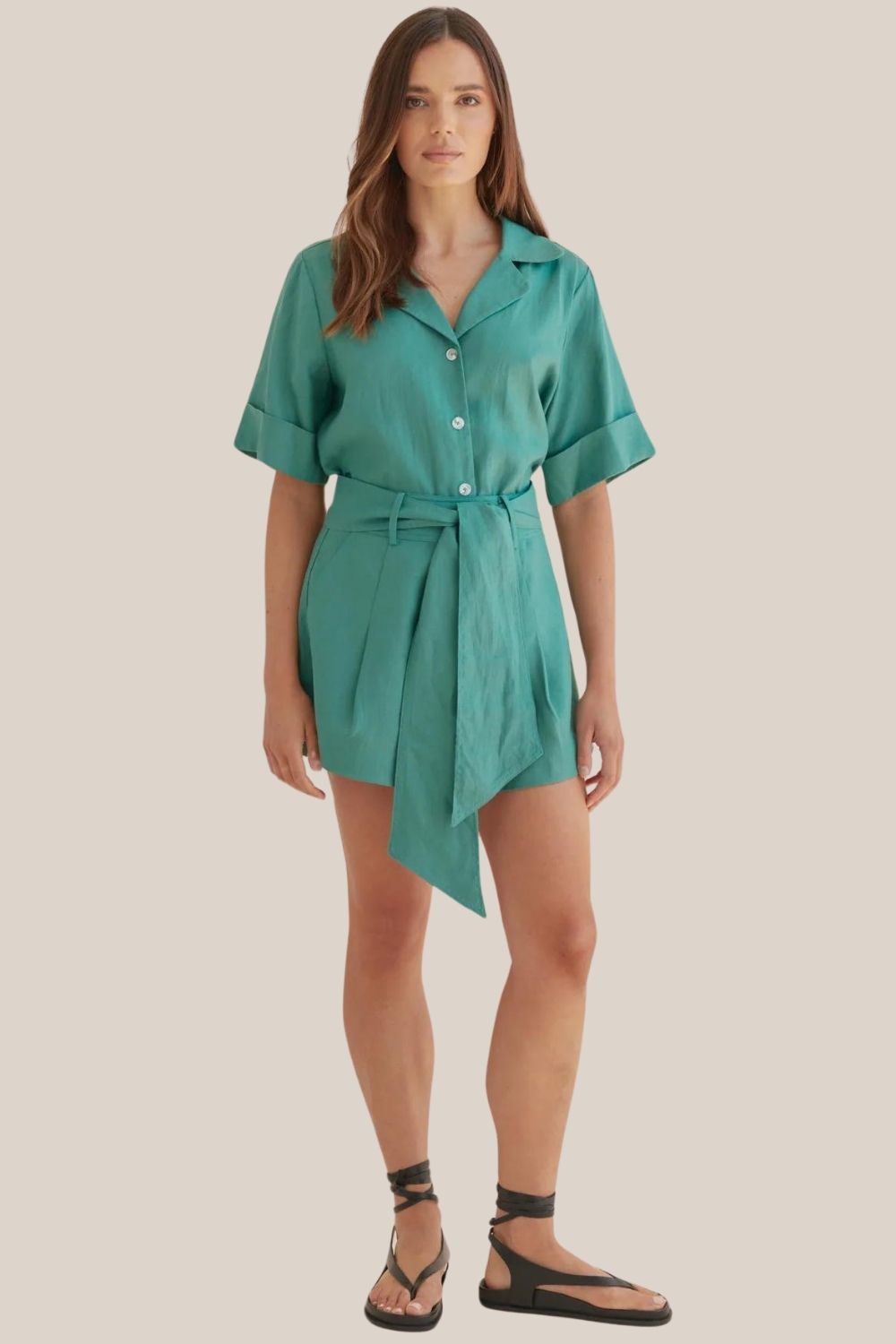 Amelius Maelle Belted Linen Short