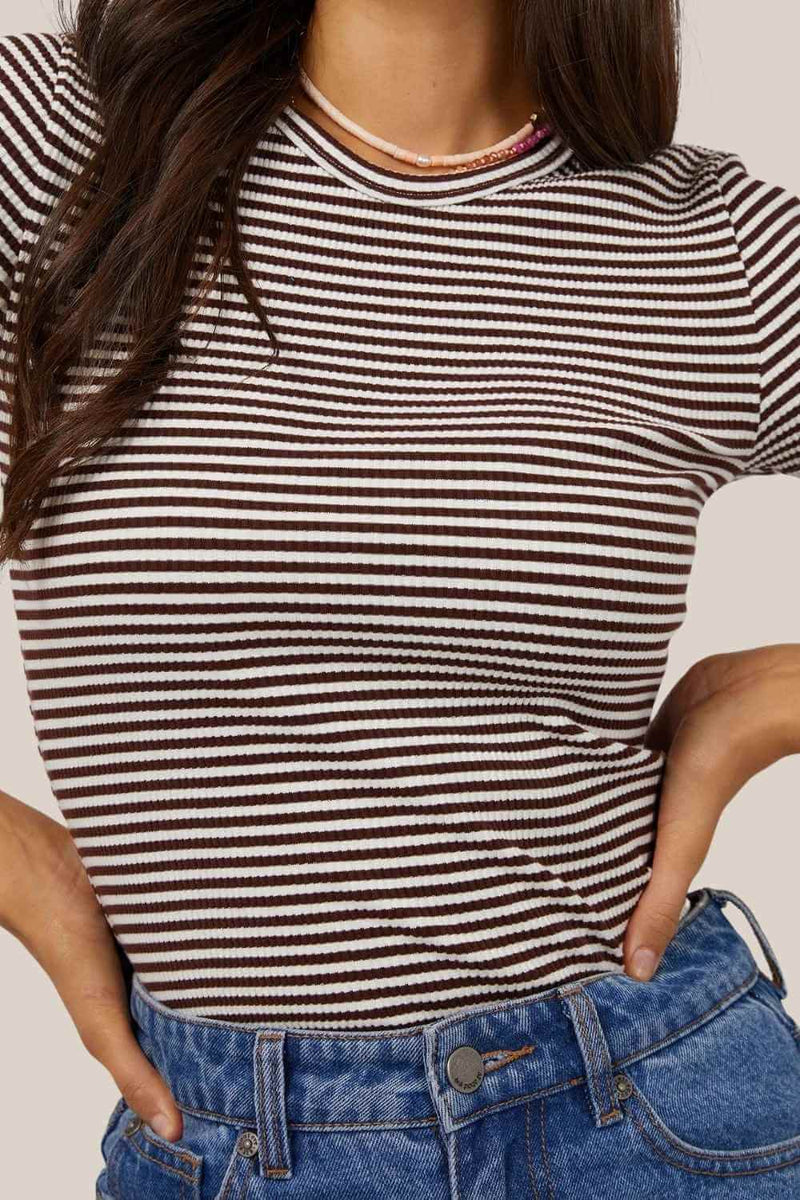 All About Eve Rib Stripe Tee