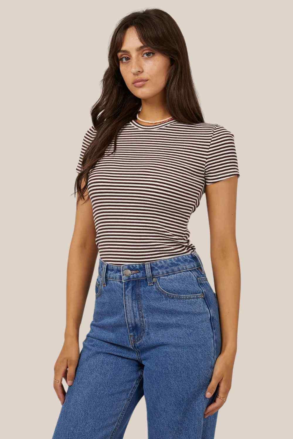 All About Eve Rib Stripe Tee