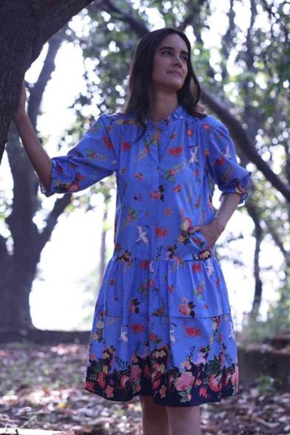 Maude Vivante Sasha Cranes Print Dress