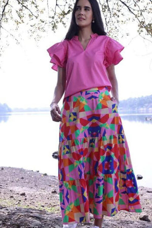 Maude Vivante Ada Kaleidoscope Print Skirt