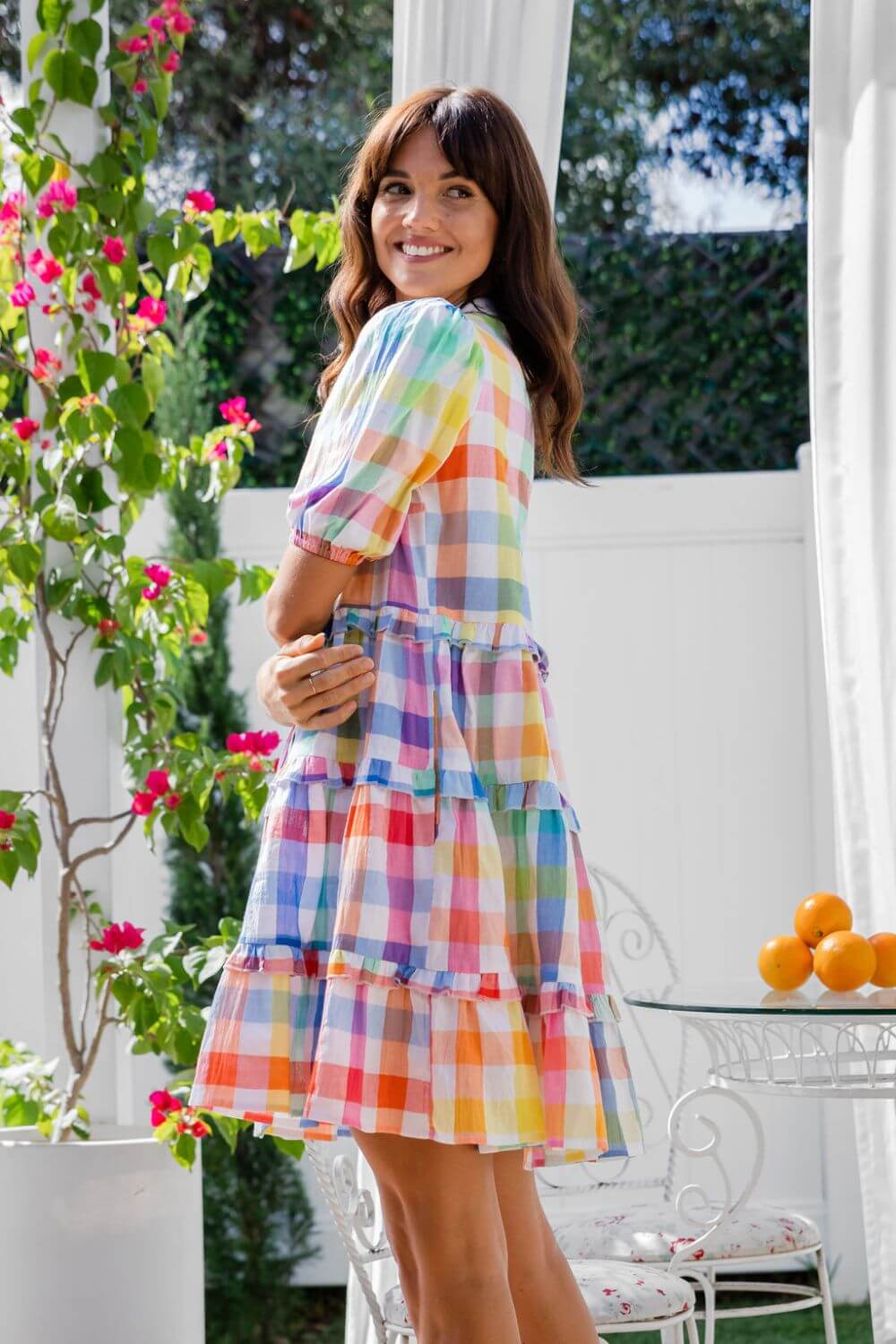 Cactus Rose Gelato Check Dress