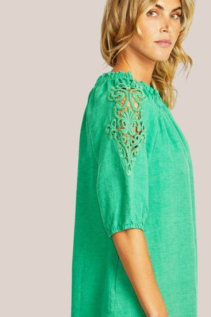 Ping Pong Jojo Linen Lace Trim Dress