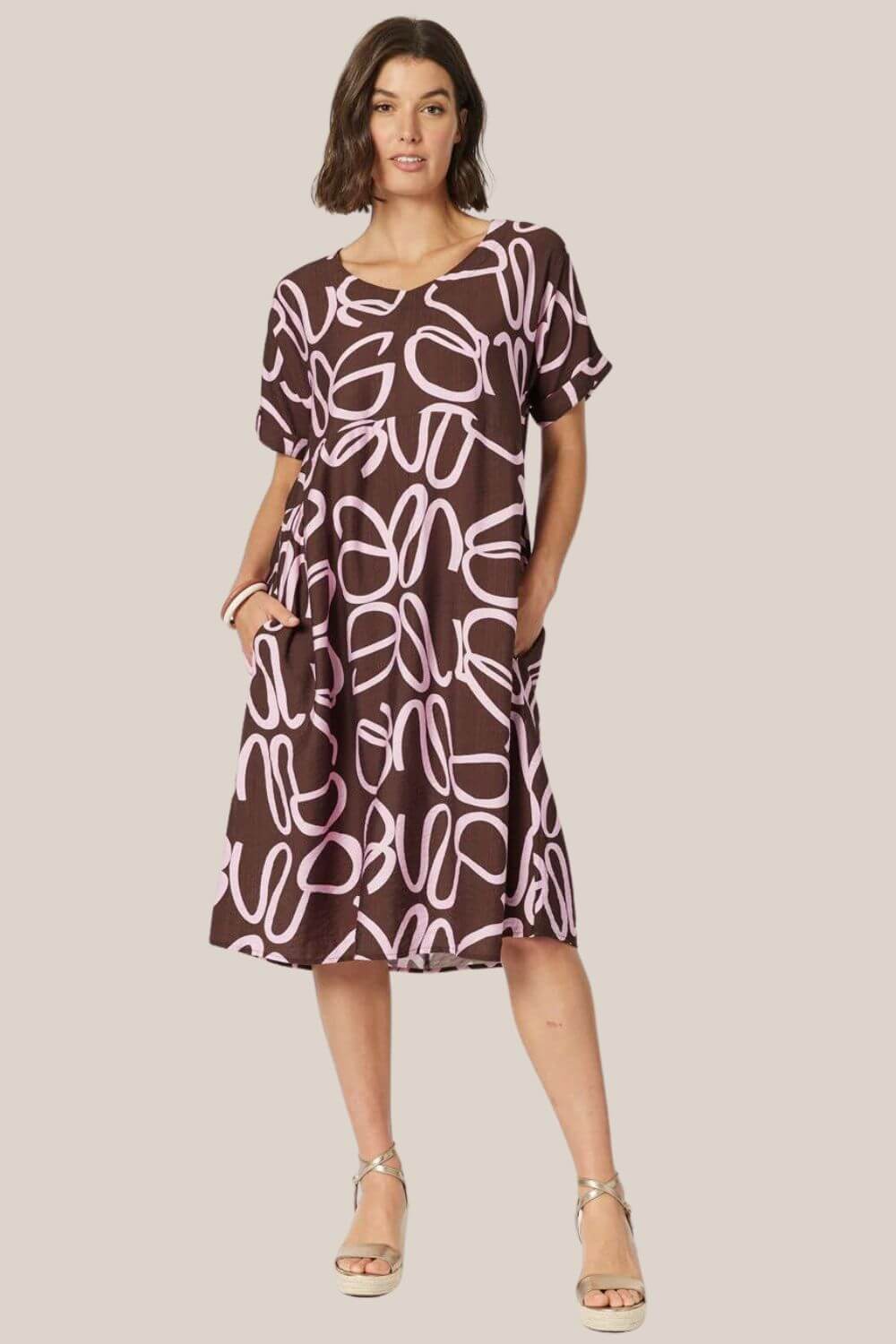 Clarity Koko Latte Dress