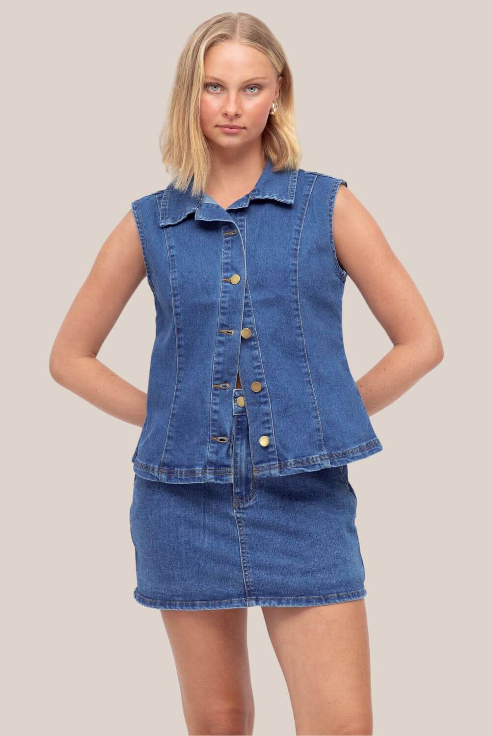 Whitney Denim Top