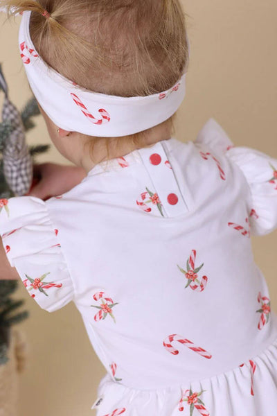 Snuggle Hunny Candy Cane Short Sleeve Organic Dress