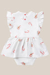 Snuggle Hunny Candy Cane Short Sleeve Organic Dress