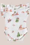 Snuggle Hunny Kangas & Koalas Short Sleeve Organic Bodysuit with Frill