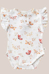 Snuggle Hunny Butterfly Short Sleeve Organic Bodysuit with Frill