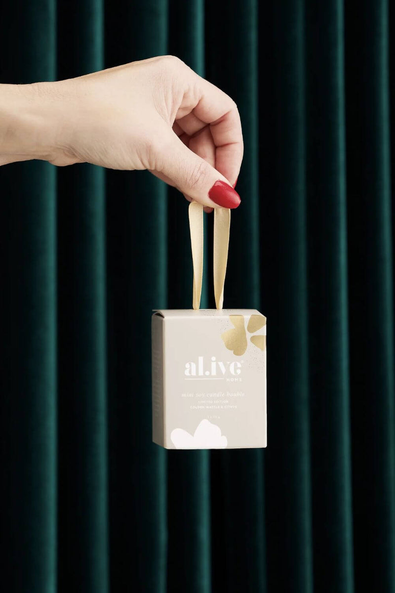 Al.ive Mini Soy Candle Bauble - Golden Wattle & Citrus