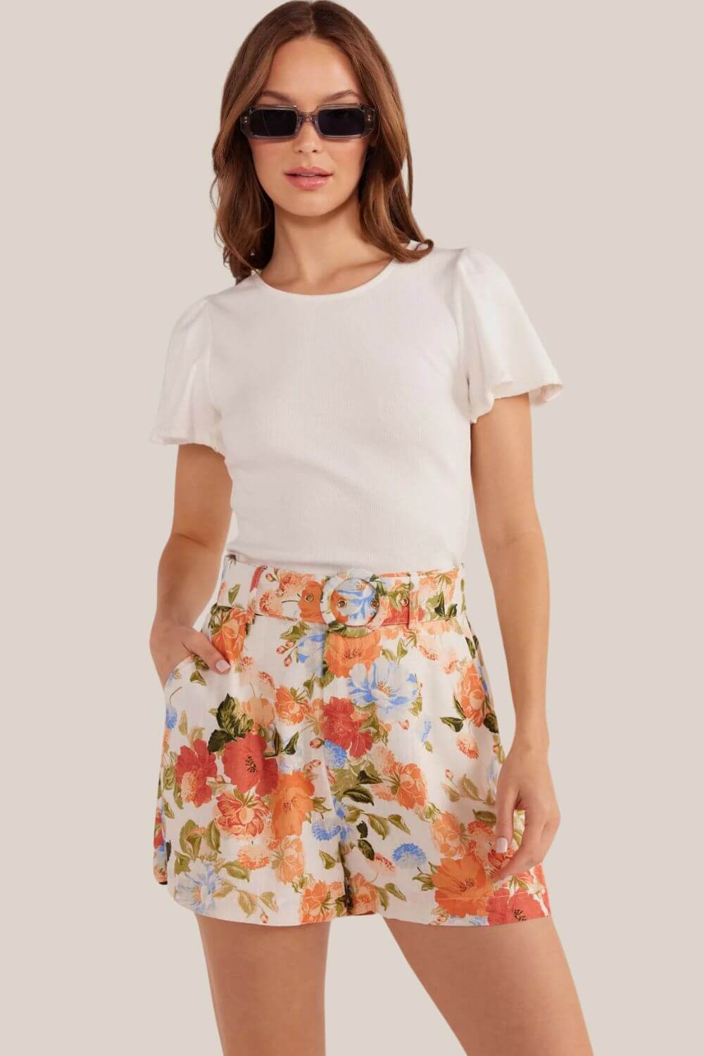 Mink Pink Odette Flutter Sleeve Tee