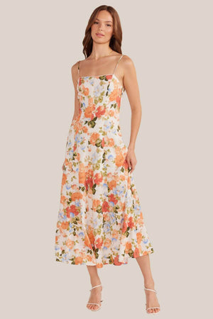 Mink Pink Naia Panelled Midi Dress