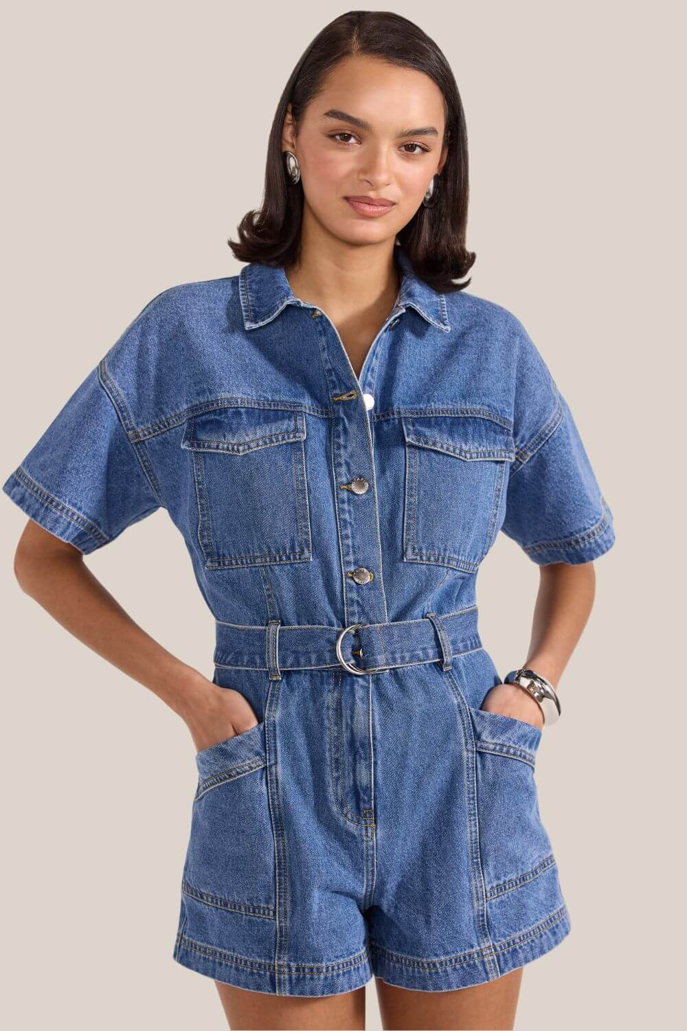 Staple The Label Tate Denim Playsuit