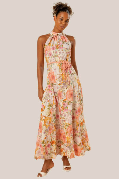 Kachel Riley Sleeveless High Neck Maxi Dress