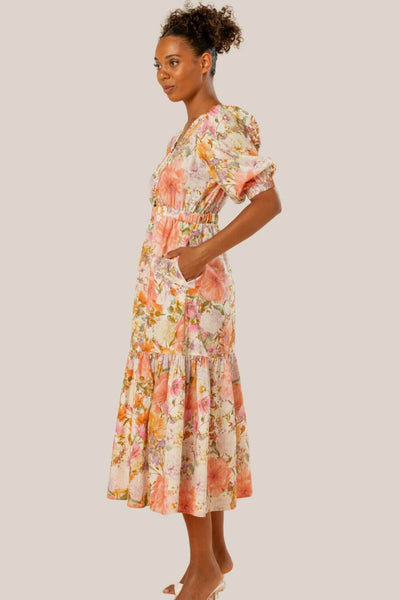 Kachel Aria V Neck Maxi Dress