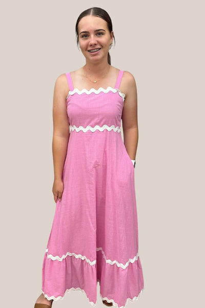 Louise Ric Rac Trim Maxi Dress