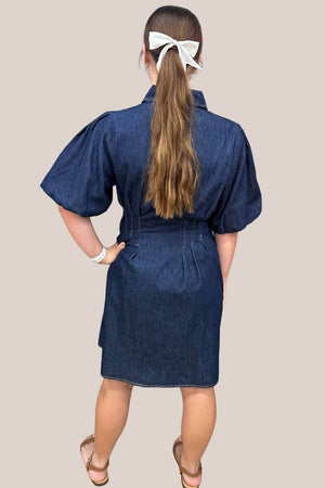 Lauren Puff Sleeve Denim Dress