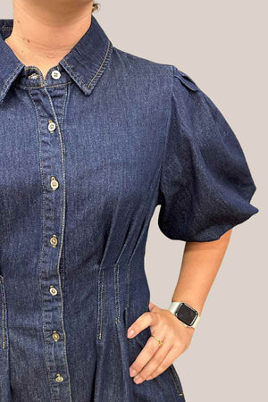 Lauren Puff Sleeve Denim Dress