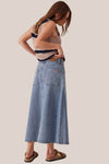 Ceres Life Button Through Denim Midi Skirt