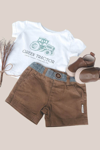 Love Henry Baby Boys Green Tractor Tee