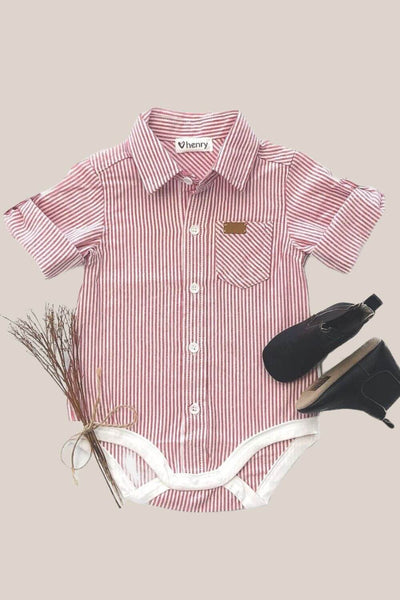 Love Henry Baby Boy Dress Shirt Romper