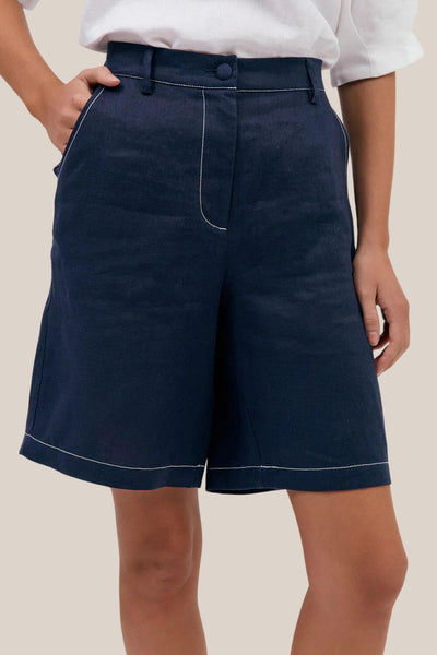 Adorne Heidi Contrast Stitch Bermuda Short