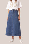 Ceres Life Patch Pocket Denim Midi Skirt