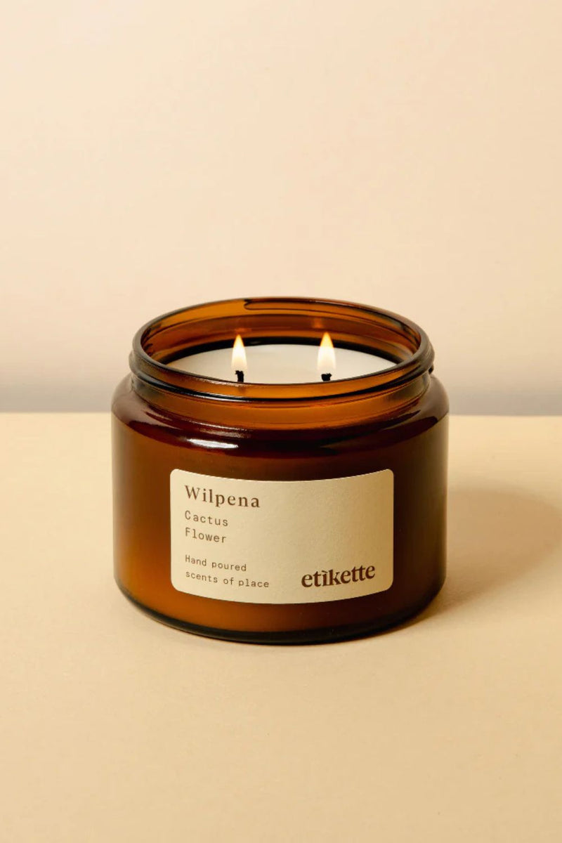 Etikette Wilpena in Cactus Flower Double Wick Soy Candle