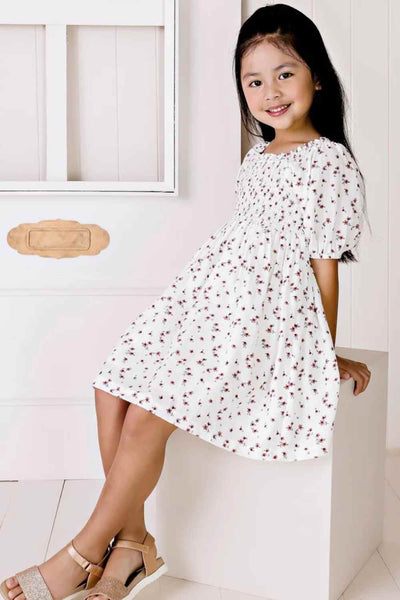 Designer Kidz Evie Puff Sleeve Dress