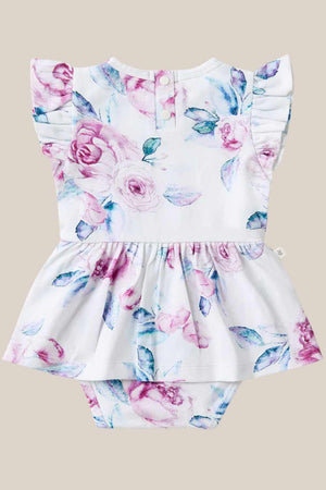 Snuggle Hunny Lilac Skies Short Sleeve Organic Dress