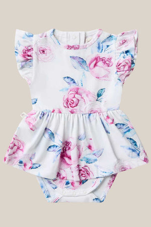 Snuggle Hunny Lilac Skies Short Sleeve Organic Dress
