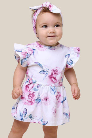 Snuggle Hunny Lilac Skies Short Sleeve Organic Dress