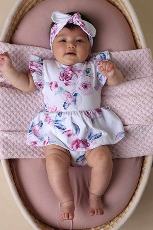 Snuggle Hunny Lilac Skies Short Sleeve Organic Dress