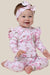 Snuggle Hunny Cherry Blossom Organic Snugglesuit Convertible Romper with Frill