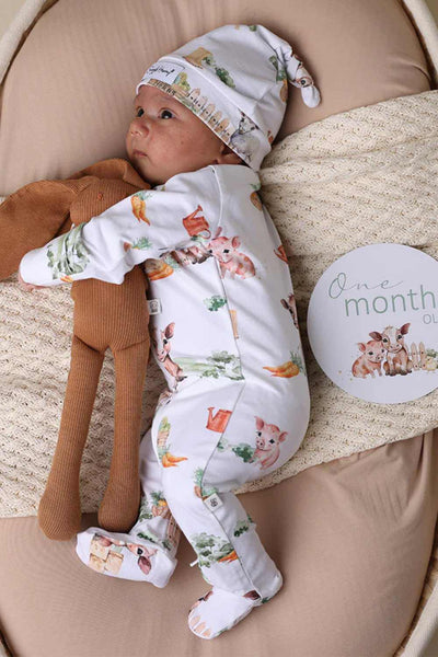 Snuggle Hunny Farm Organic Snuggle Sleepsuit Zip Footie